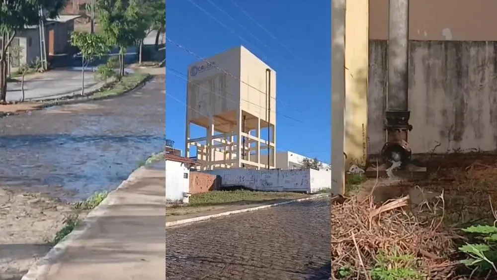 Moradores denunciam vazamento em caixa d'água no conjunto Itatiunga, em Patos