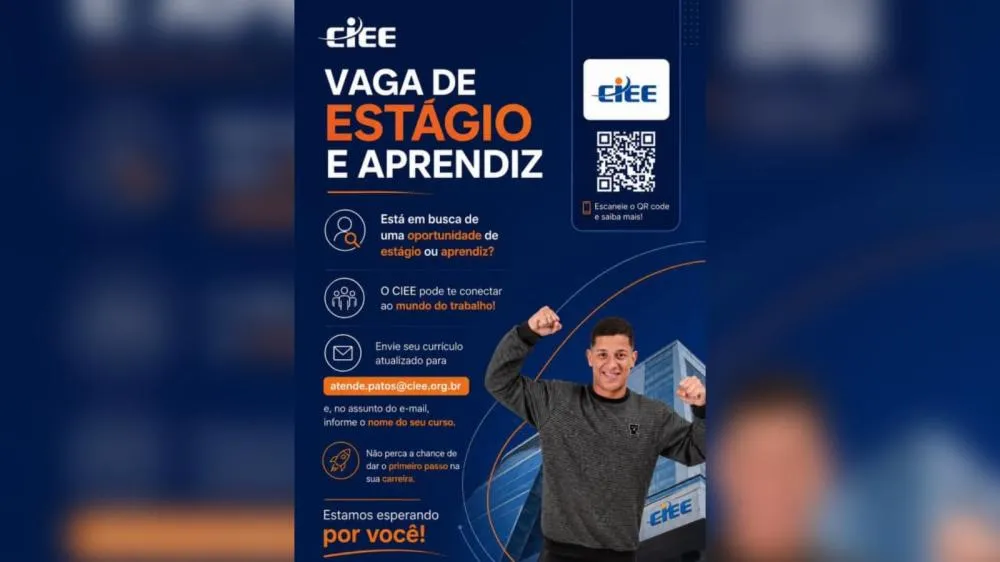 CIEE abre 11 vagas de aprendizagem e estágio na região de Patos, Sousa e Conceição