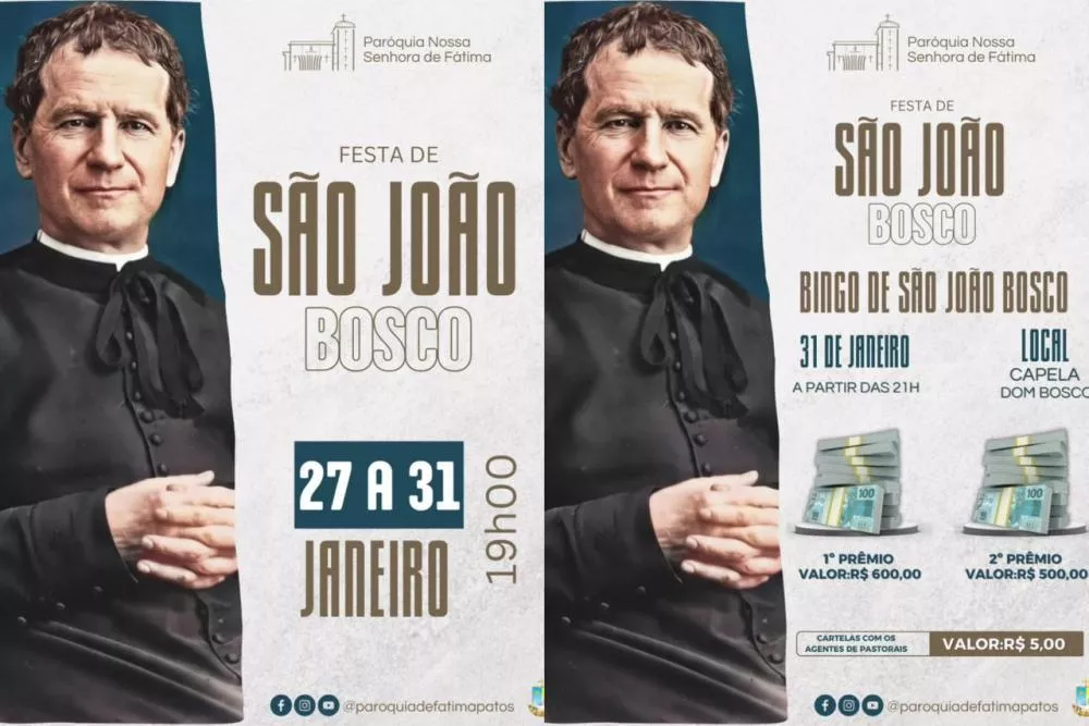Comunidade do Antigo Frango realiza tríduo em homenagem a São João Bosco a partir desta terça-feira (27), em Patos