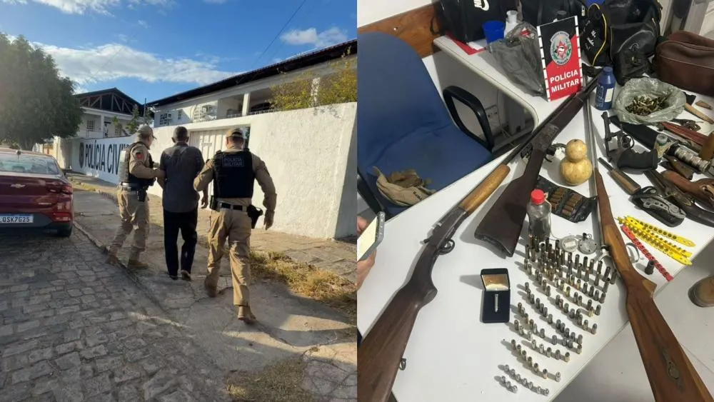 Idoso foragido por homicídio no Rio de Janeiro é preso pela PM com várias armas e munições em sítio na Paraíba