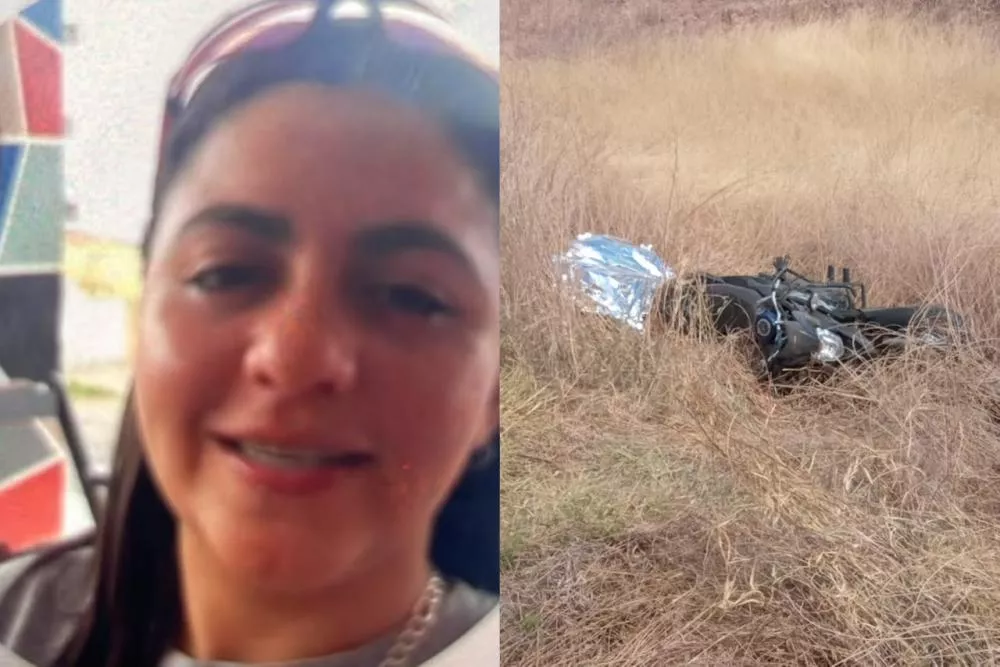 Mulher morre e outras duas pessoas ficam feridas após motocicleta sair da pista na BR-361, em Piancó