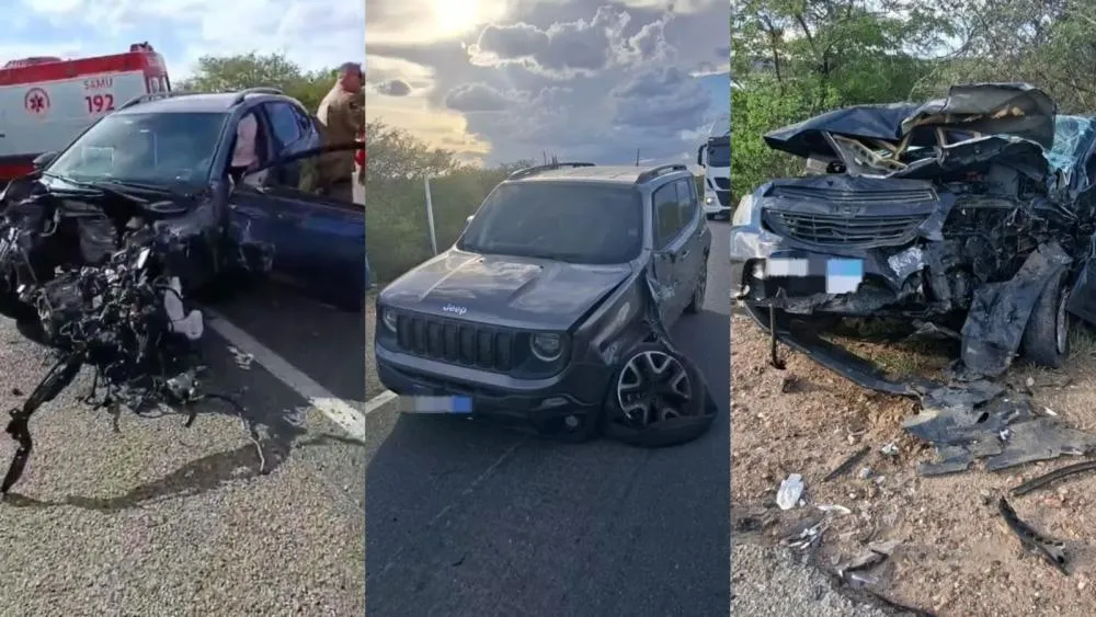 Acidente envolvendo três veículos deixa seis feridos na BR-230 entre Soledade e Juazeirinho