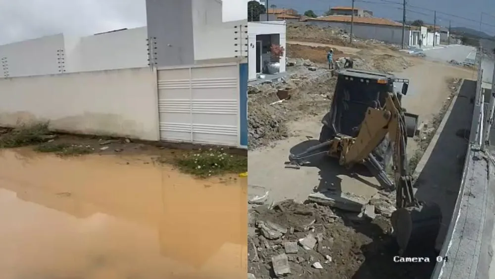 Morador denuncia transtornos após retirada de calçada durante obra de pavimentação em Patos