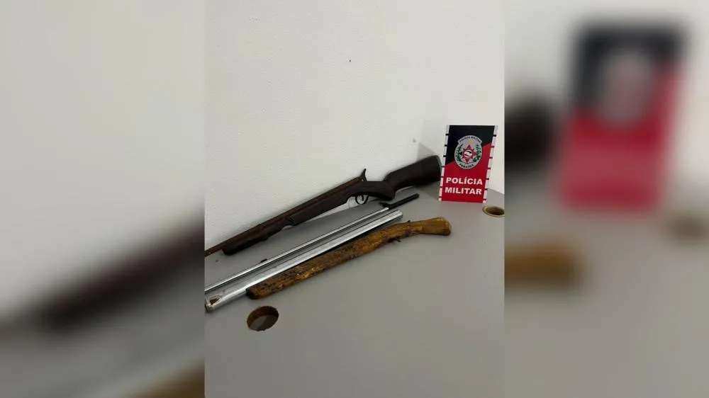 Polícia Militar apreende armas de fogo durante diligências no distrito de Santa Gertrudes, em Patos