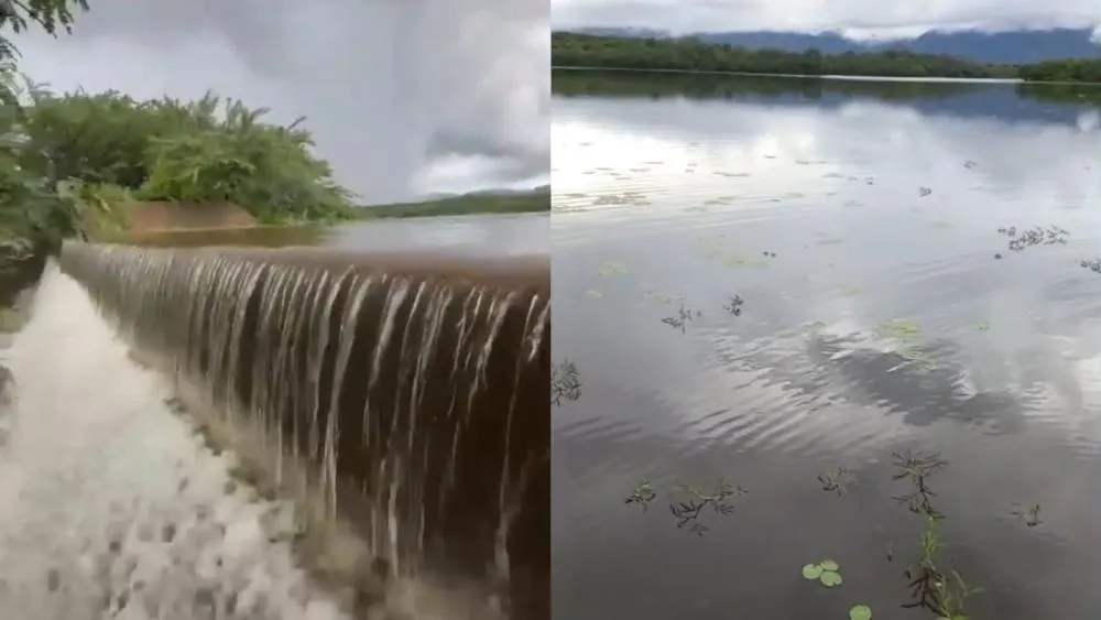 Açudes Tubarão e Tubarãozinho sangram e enviam recarga para o Açude do Jatobá, em Patos