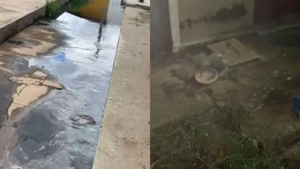 Em Patos, moradores do Belo Horizonte denunciam galeria estourada há dois meses