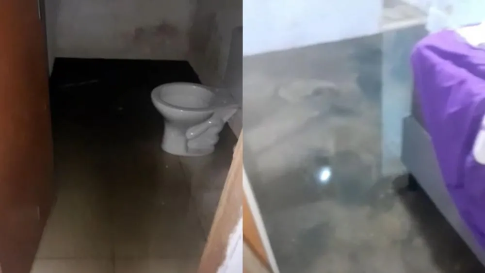 Morador de Patos tem casa invadida por água de galeria após chuva nesta segunda-feira (19)