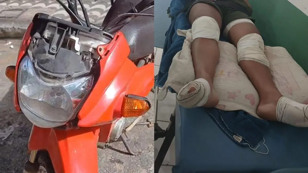 Motociclista é atingida por carro eno Centro de Patos e motorista foge sem prestar socorro