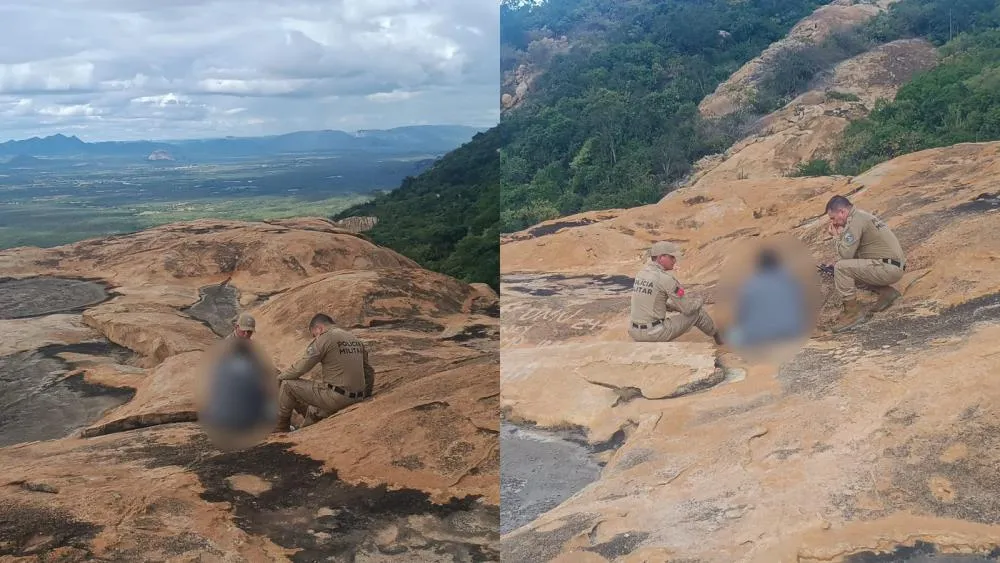 Ação rápida da Polícia Militar evita tragédia na Pedra do Tendó, em Teixeira