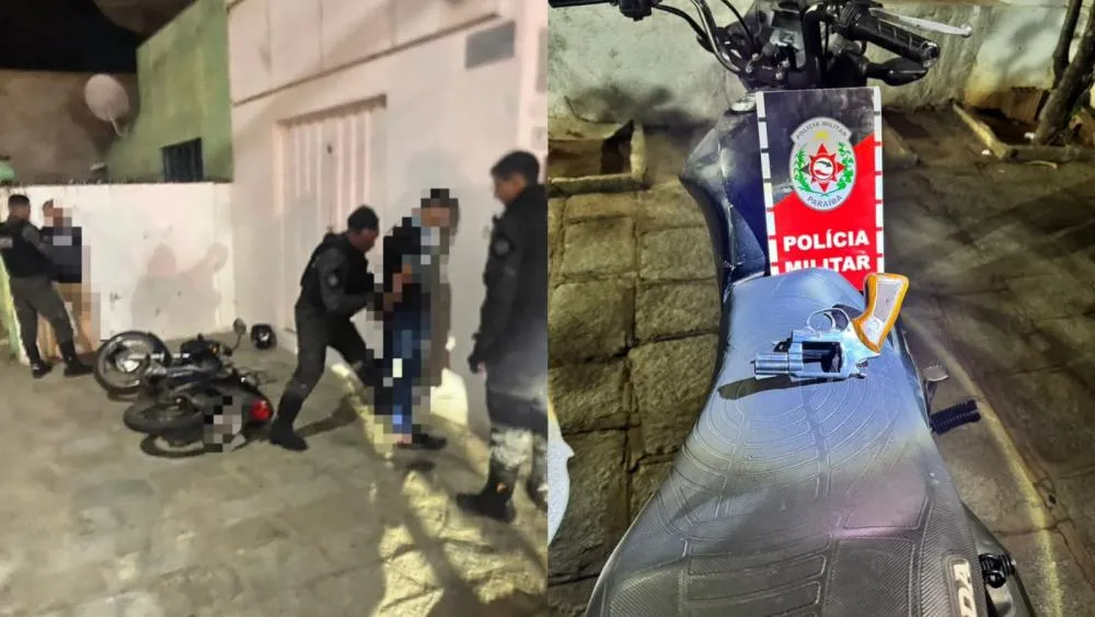 ROTAM prende dois homens, recupera moto roubada e apreende arma de fogo no bairro Maternidade, em Patos